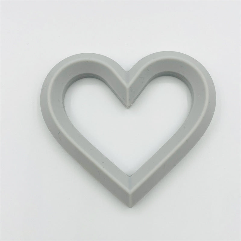 3Pcs 80mm Heart Silicone Beads Solid Color 7