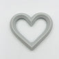 3Pcs 80mm Heart Silicone Beads Solid Color 7
