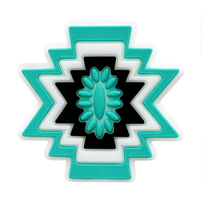 20Pcs Silicone Focal Beads Cartoon Wormhole Geometric Starburst Design 9