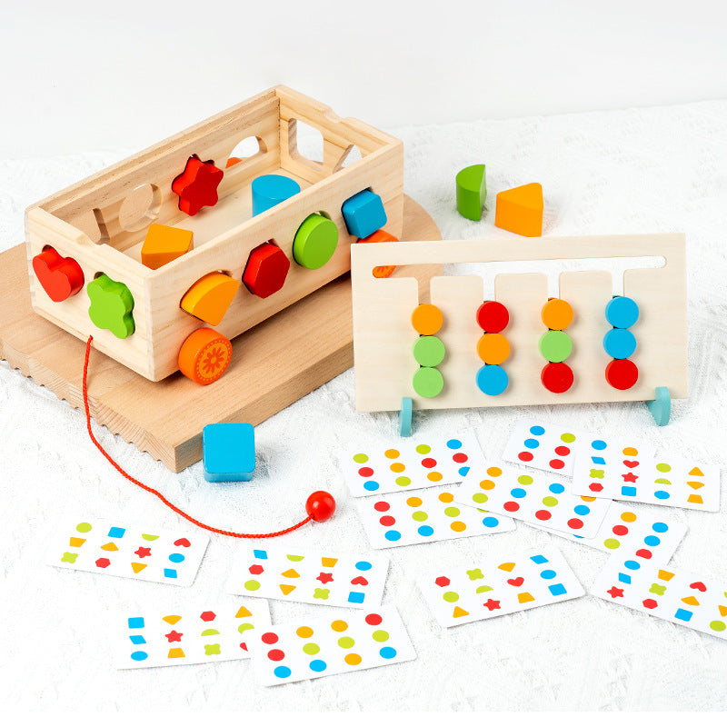 Wooden Shape Pairing Montessori Toys for Toddlers 24.5cm