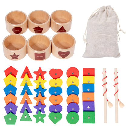 Wooden Magnetic Fishing Montessori Toys Color Pairing 17x11x4.4cm 5
