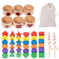 Wooden Magnetic Fishing Montessori Toys Color Pairing 17x11x4.4cm 5