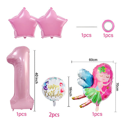 Elf Fairy Princess Foil Balloon Set Birthday Party Decoration 3