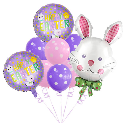 Easter Bunny Carrot Foil Balloon Set Party Decoration 6
