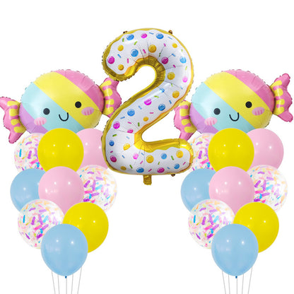Candy Donuts Foil Balloon Set Party Decoration 1Set 5