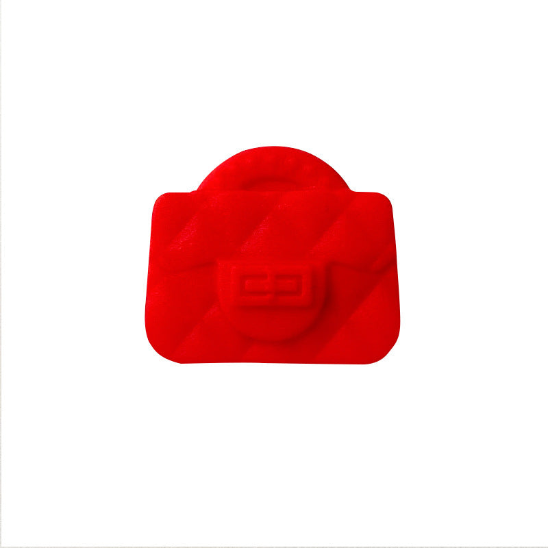 10pcs Silicone Focal Beads Bag Design Quilted Texture 7