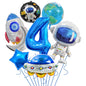 Space Theme Astronaut Rocket Spaceship Foil Balloon Set 7