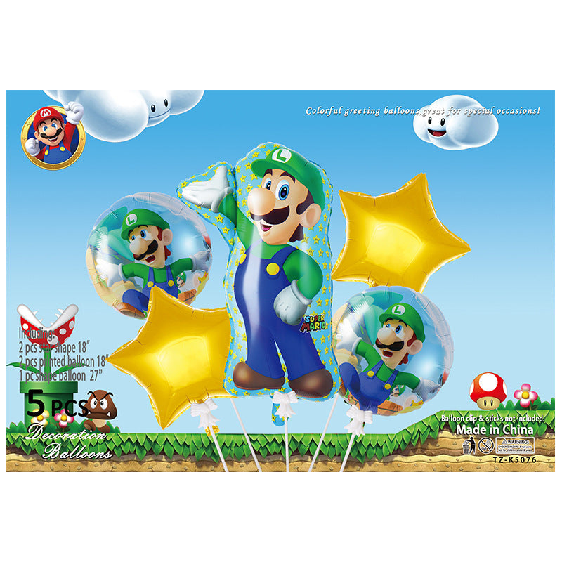 Cartoon Character Foil Balloon Set Kids Party Decoration 2 Sets 10