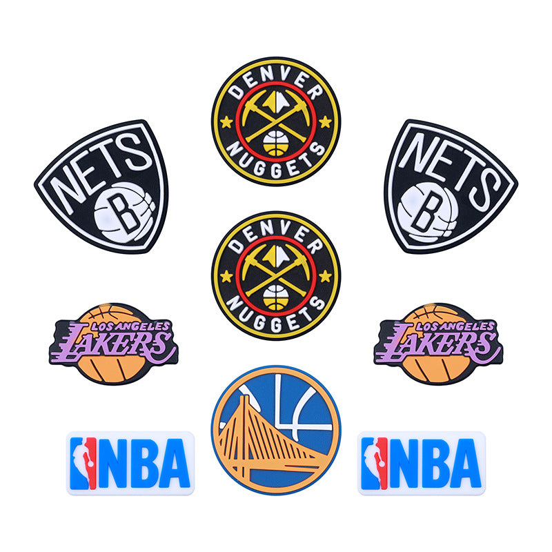 20pcs Silicone Focal Beads Basketball Team Logo Variety Set