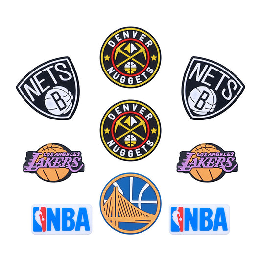 20pcs Silicone Focal Beads Basketball Team Logo Variety Set