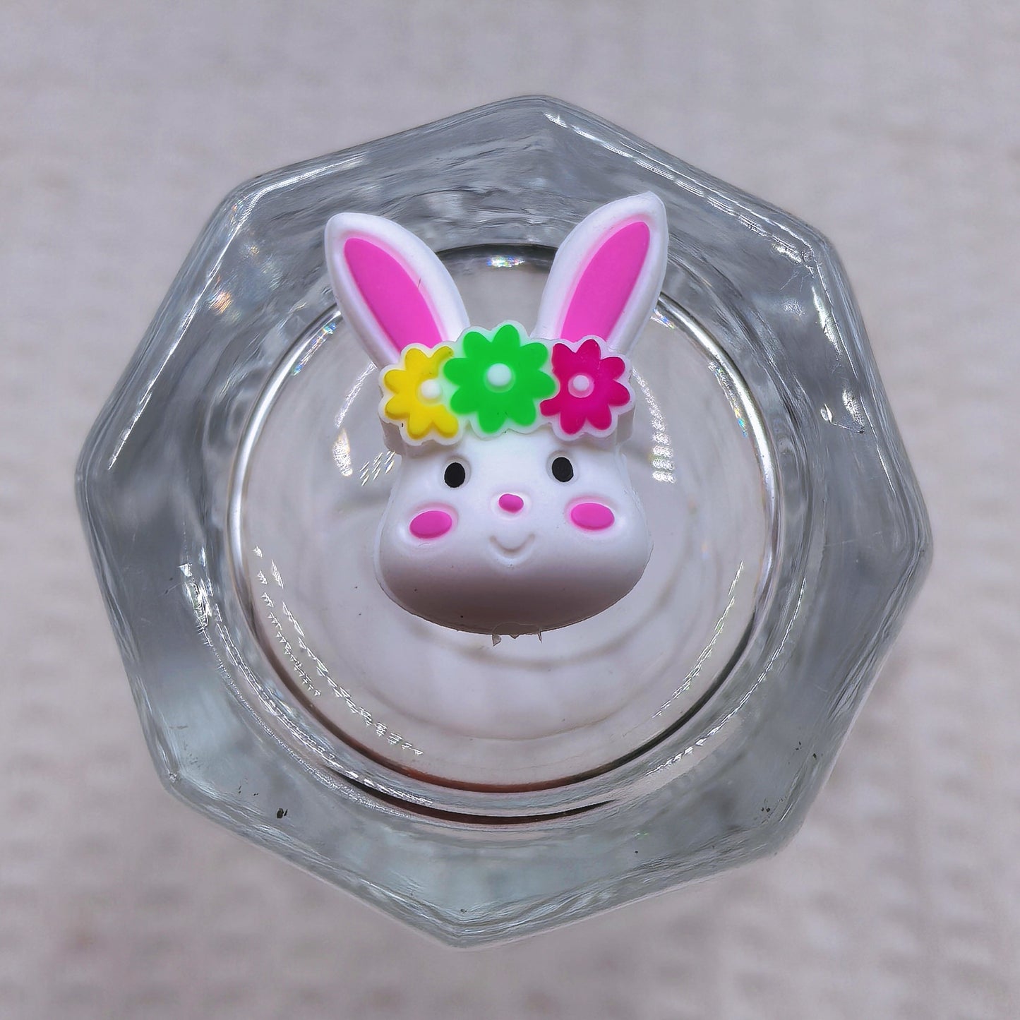 20Pcs Silicone 3D Focal Beads Easter Bunny Egg Holding Flower Crown 8