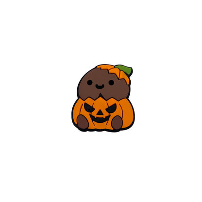 20pcs Silicone Focal Beads Chicken Pumpkin Halloween Cartoon Holding Pumpkin 9