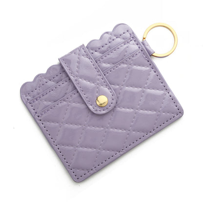 PU Leather Keychain Coin Purse Card Holder Compact Design 19