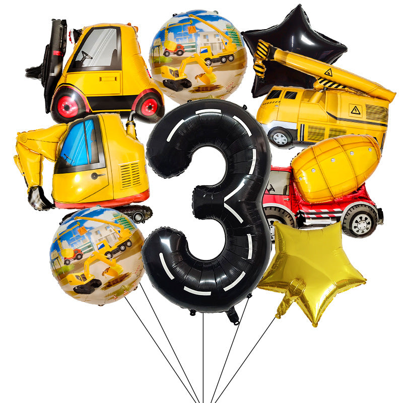 Construction Vehicle Foil Balloon Set 40 Inch Engineering Theme 5