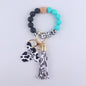 Western Cow Silicone Bead Wristlet Keychain with Mama Charm 7
