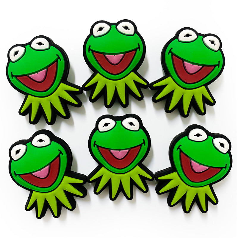 20Pcs Silicone Focal Beads Frog Face Front Facing 3