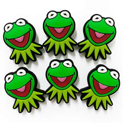 20Pcs Silicone Focal Beads Frog Face Front Facing 3