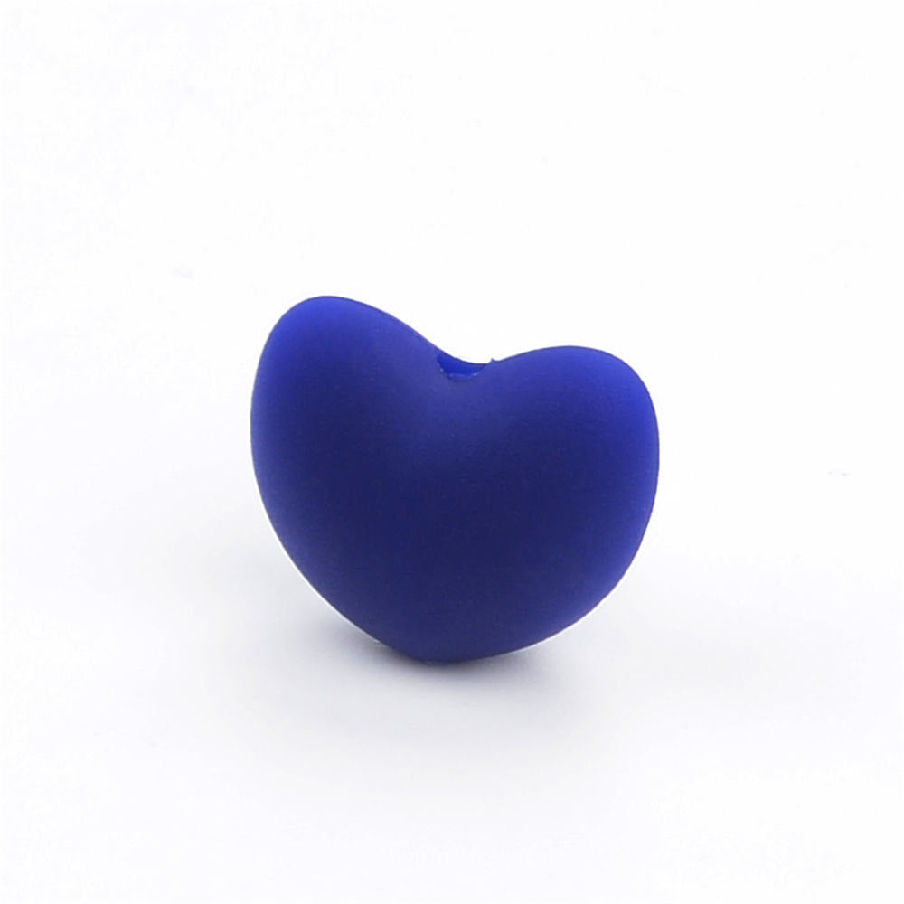 20pcs Silicone Focal Beads Heart Shaped Smooth Surface 15