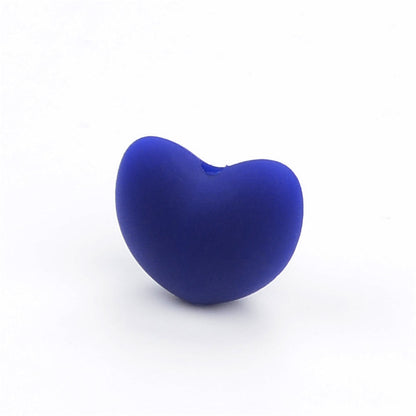 20pcs Silicone Focal Beads Heart Shaped Smooth Surface 15