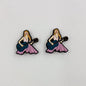 20pcs Silicone Focal Beads Female Musician with Guitar and Red Hat Design 9