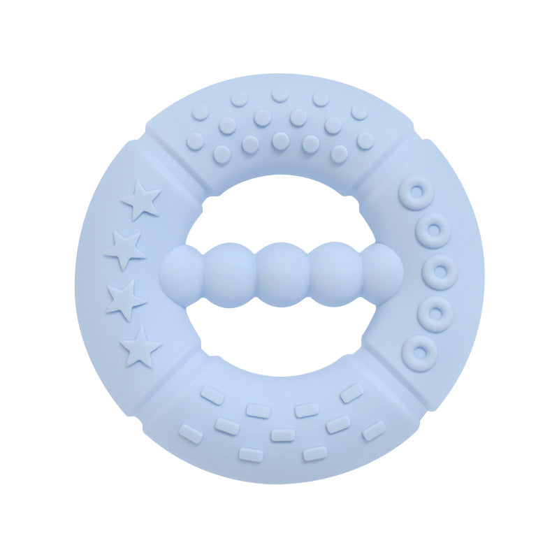 Silicone Baby Teething Ring Hand Grasping Teether Toy 11