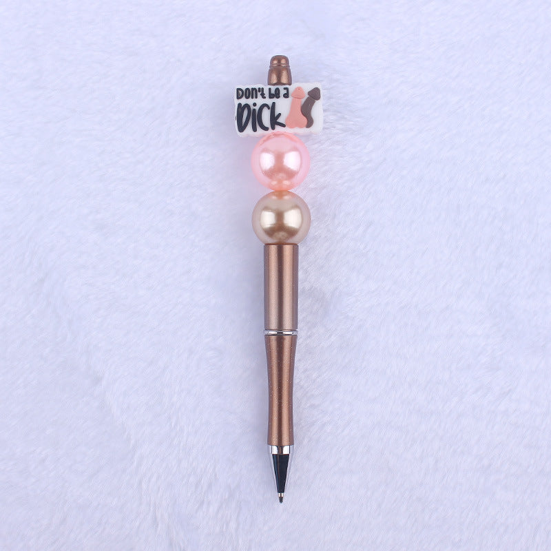 Cartoon Pattern Silicone Beaded Pens Ballpoint Pen DIY Craft Supplies 6