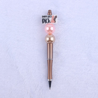 Cartoon Pattern Silicone Beaded Pens Ballpoint Pen DIY Craft Supplies 6