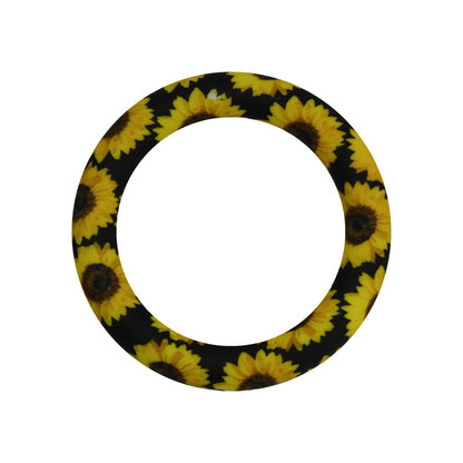 65mm Printed Silicone Beads Rings Multi Color Design 7