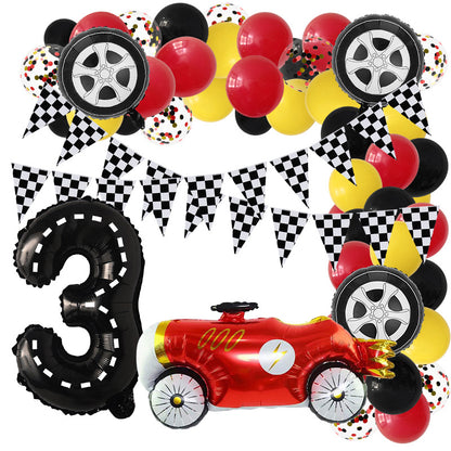 Racing Theme Classic Car Foil Balloon Set Birthday Party Decoration 7