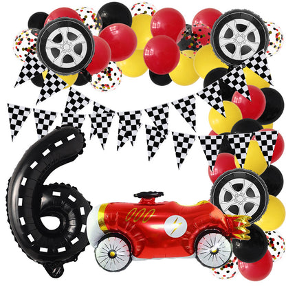 Racing Theme Classic Car Foil Balloon Set Birthday Party Decoration 10