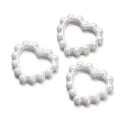 10Pcs 39x43mm Solid Color Plated Love Circle Acrylic Beads 12