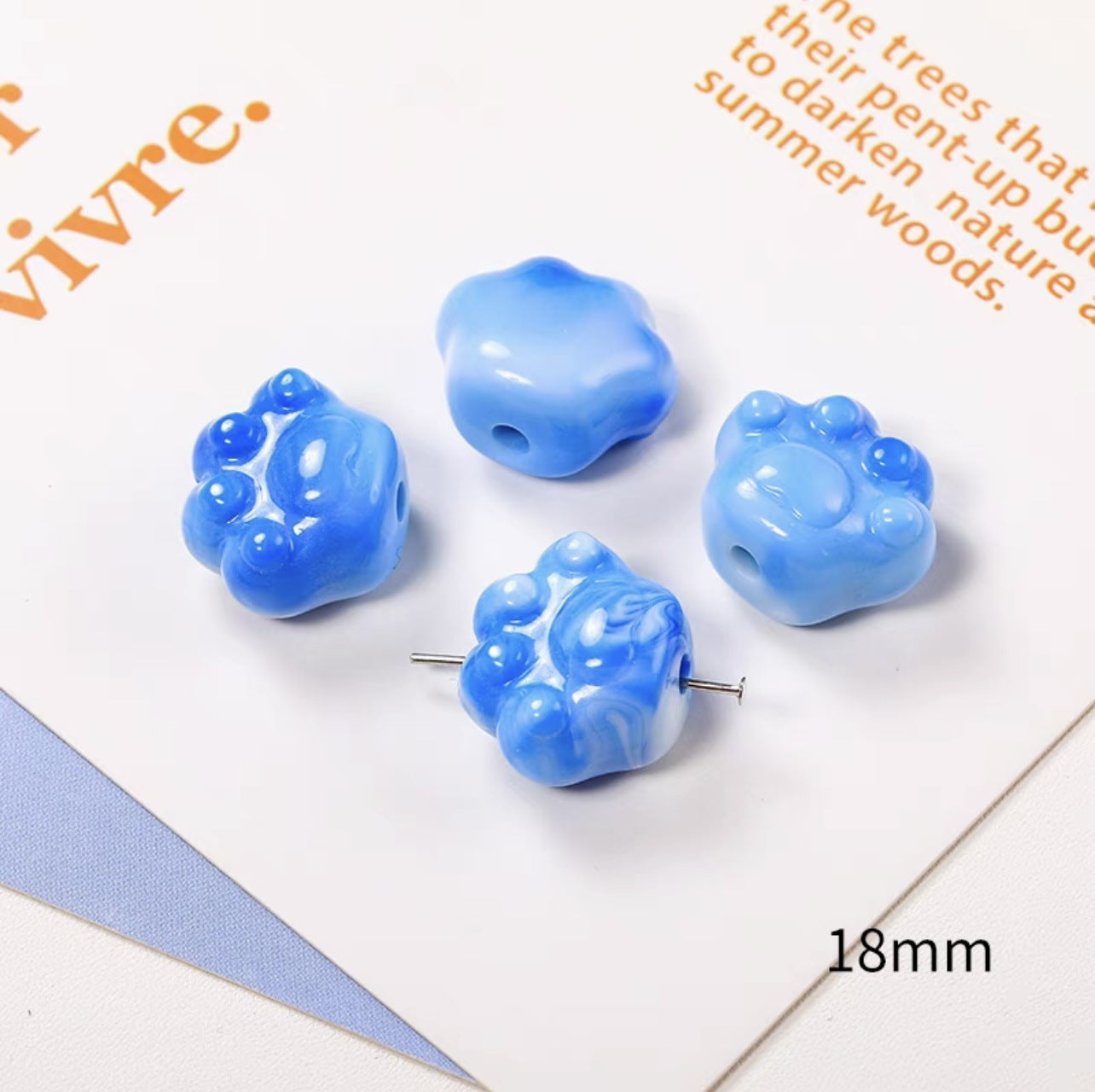 10pcs 18mm Cat Claw Acrylic Beads DIY Bracelet Making 15