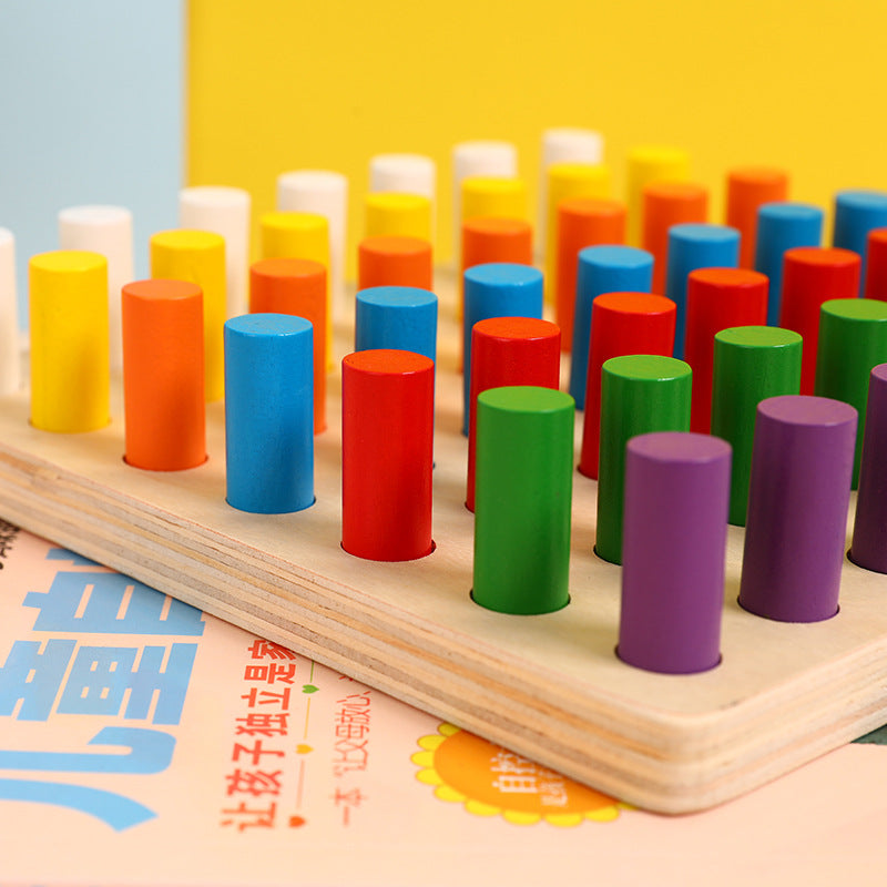 Wooden Montessori Toys Color Cognition Sorting Board 21x21x1.5cm 2