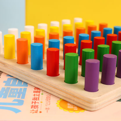 Wooden Montessori Toys Color Cognition Sorting Board 21x21x1.5cm 2