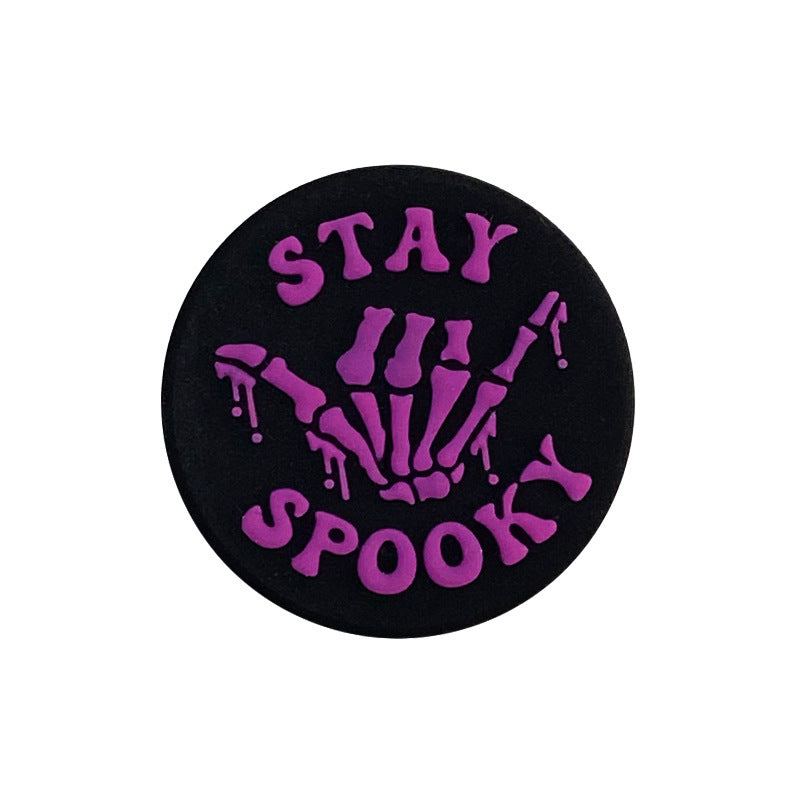 20Pcs Silicone Focal Beads Ghost Finger With Dripping Bones and Text 6