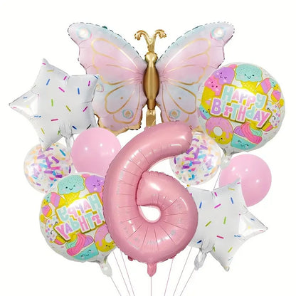 Butterfly Donut Foil Balloon Set Birthday Party Decoration 8