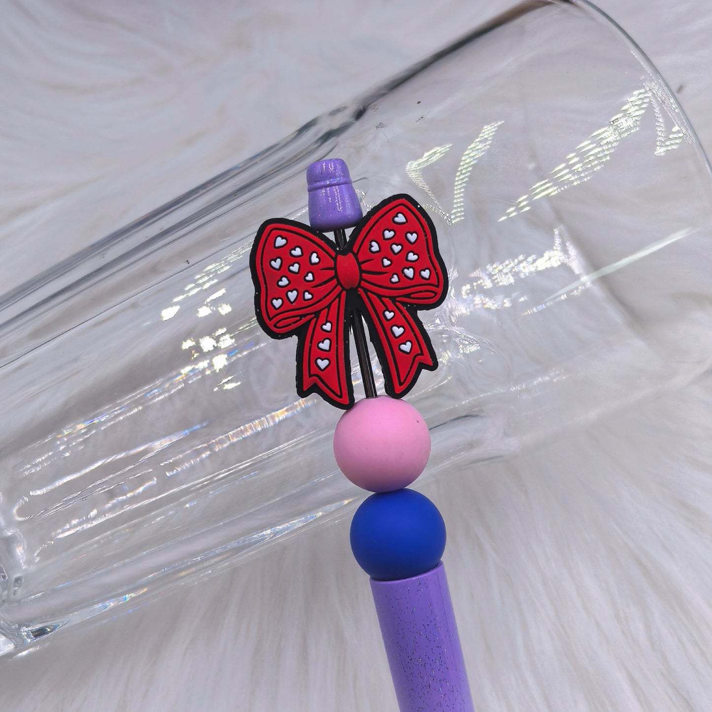 20Pcs Silicone Focal Beads Valentine Butterfly Stitch Design 6