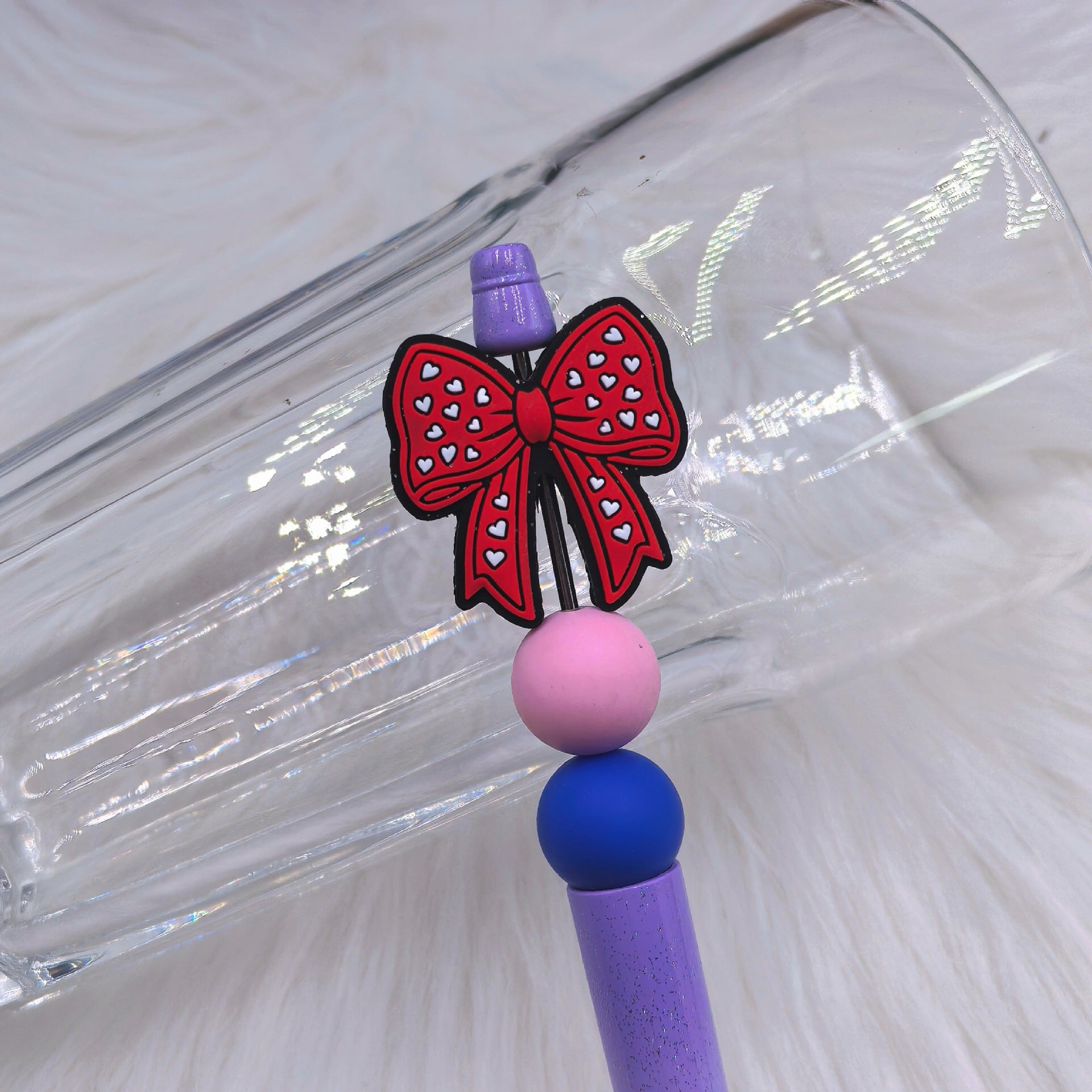 20Pcs Silicone Focal Beads Valentine Butterfly Stitch Design 6