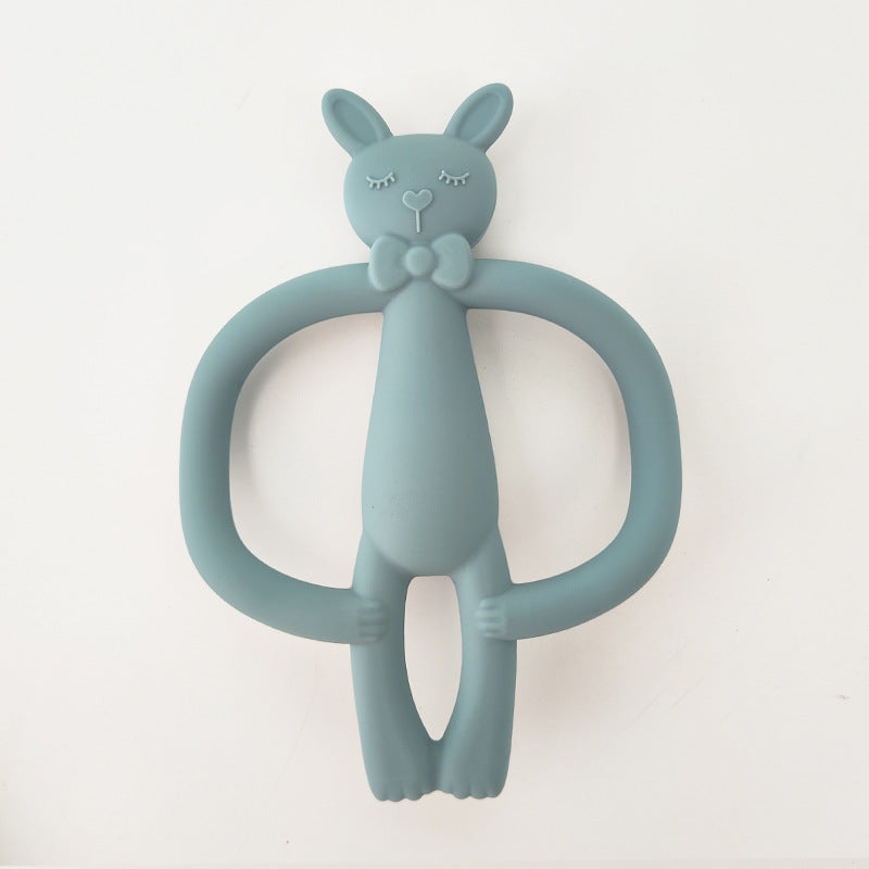 Silicone Baby Teether Rabbit Shape 2Pcs Set for Infant 13