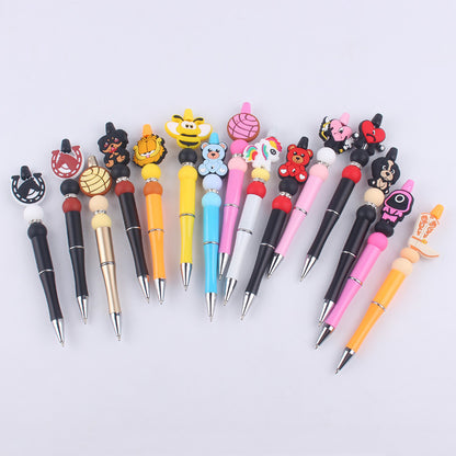 Animal Bee Dog Silicone Beaded Pens Handmade Novelty Pen Gift 4