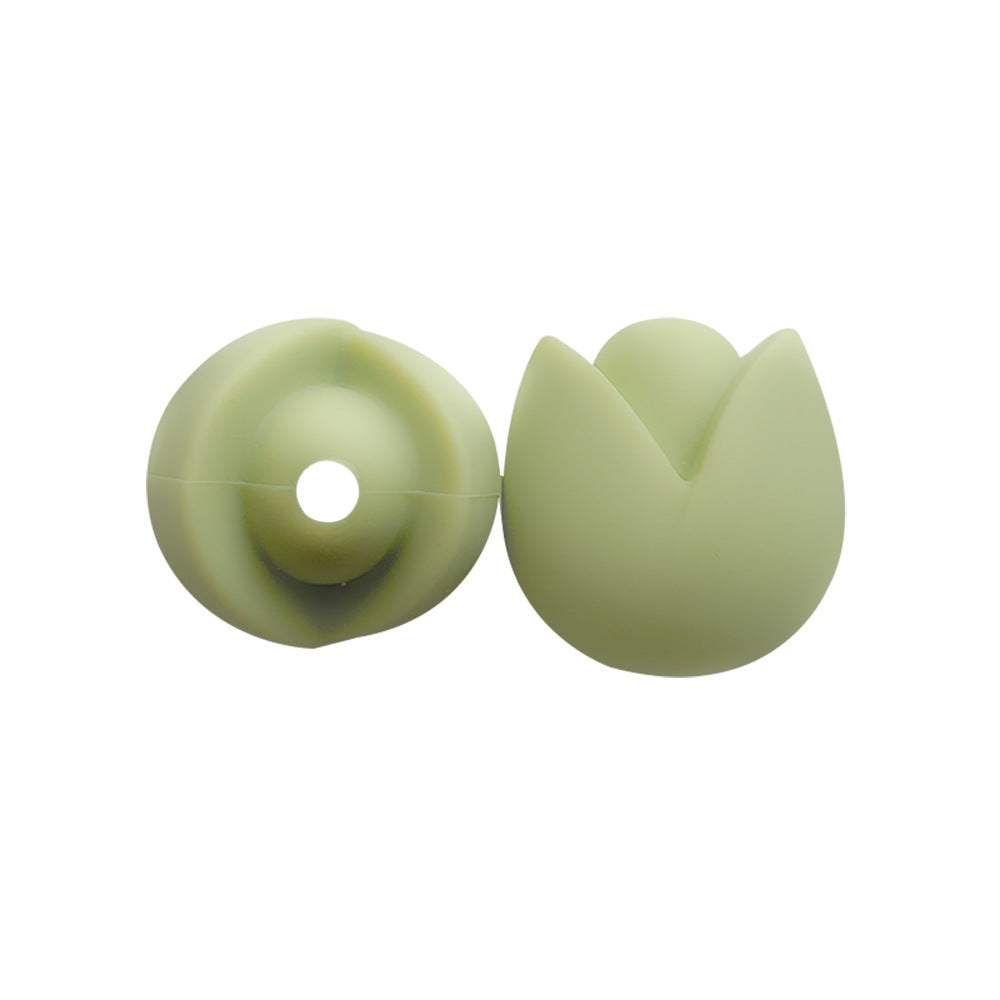 10pcs Silicone Focal Beads Lotus Diy Necklace Ornament 35
