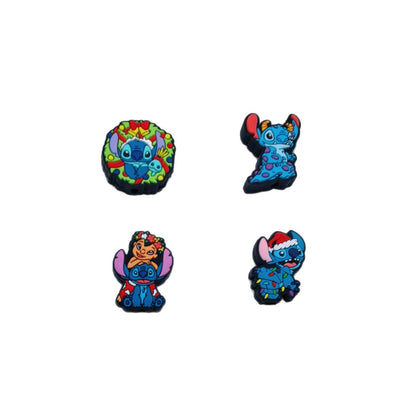 20Pcs Silicone Focal Beads Christmas Blue Alien Character Large Ears Holiday Theme 5