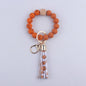 Football Tassel Silicone Bead Wristlet Keychain 7