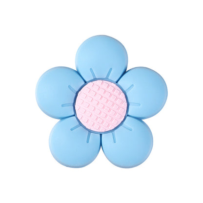 Silicone Focal Beads Flower Children Smiling Face with Rose Red Flower 10