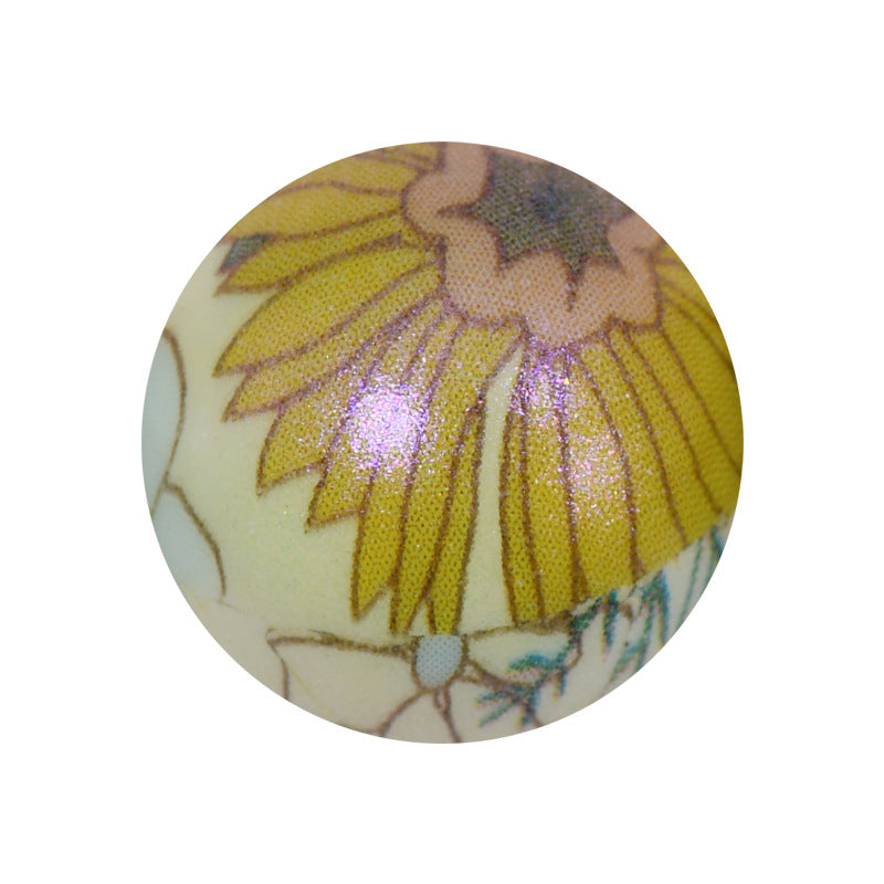 50pcs 15mm Color Reflect Changing Printed Silicone Beads 21