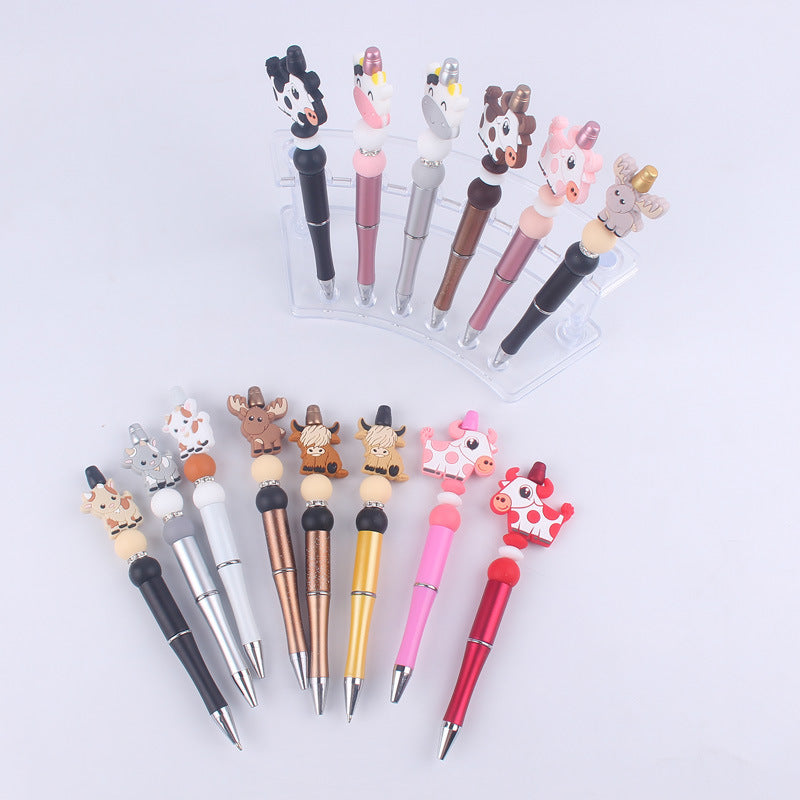 Cartoon Animal Silicone Beaded Pens Handmade Novelty Pen Gift 2