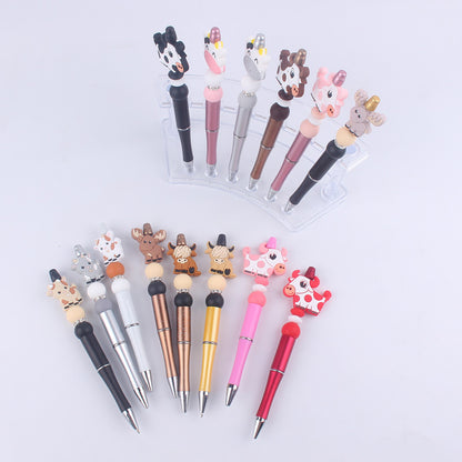 Cartoon Animal Silicone Beaded Pens Handmade Novelty Pen Gift 2
