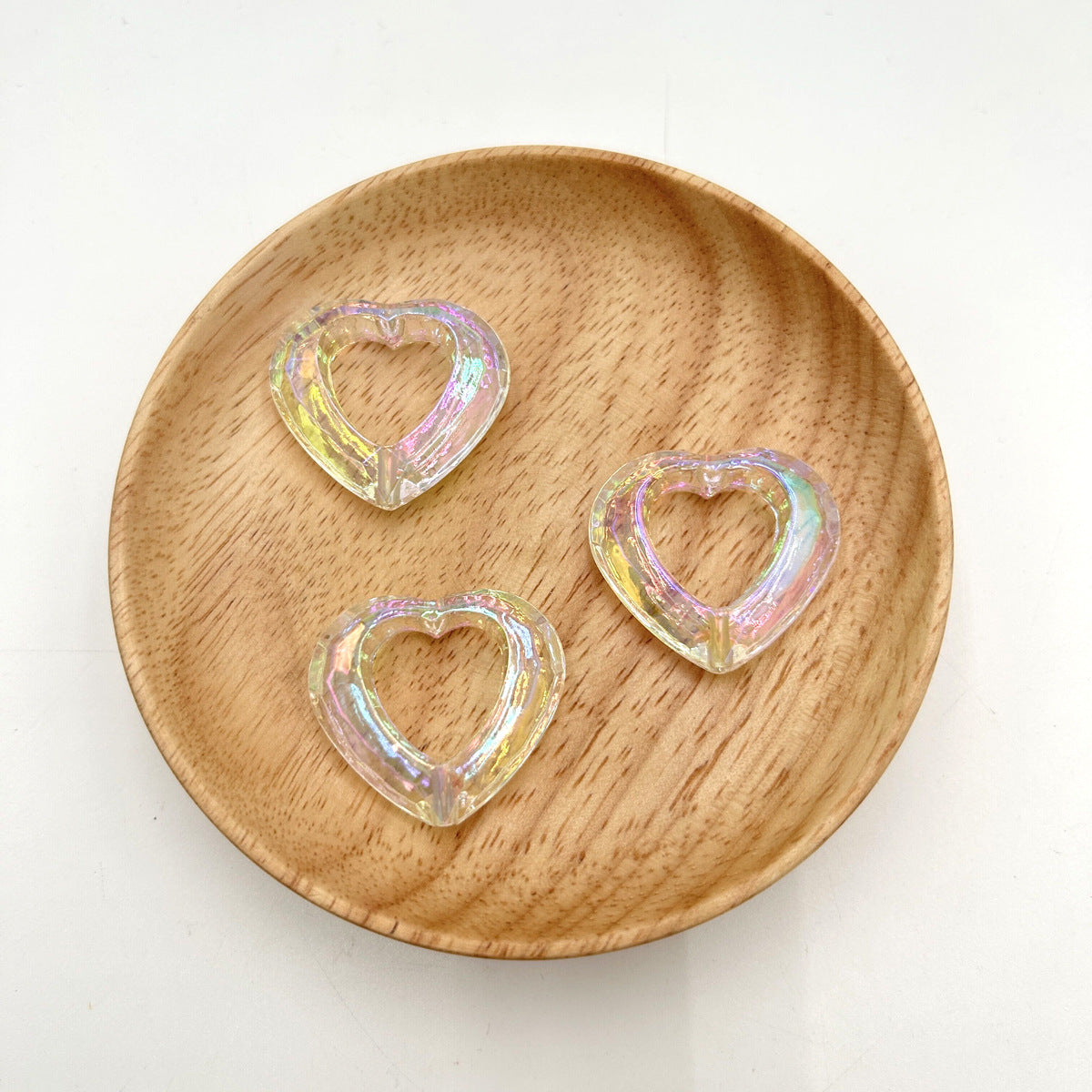 32x29mm Transparent Heart Square Rectangular Angel Ring Acrylic Beads 2
