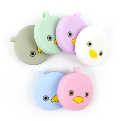 Silicone Focal Beads Cartoon Duck Round Face with Beak 4