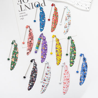 Halloween Christmas Feather Beadable Bookmark Metal DIY Craft Supplies